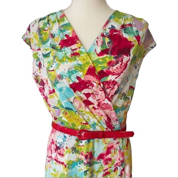 212 Collection Floral Faux Wrap Dress SMALL - Picture 3 of 16
